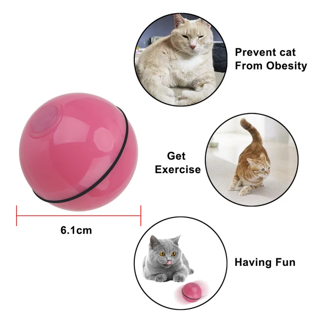 Cat Toy Smart Interactive Rolling Ball Automatic Rotating Pet Play Game Toys For Cats Dog Kitten USB Electric LED Flash Balls 4