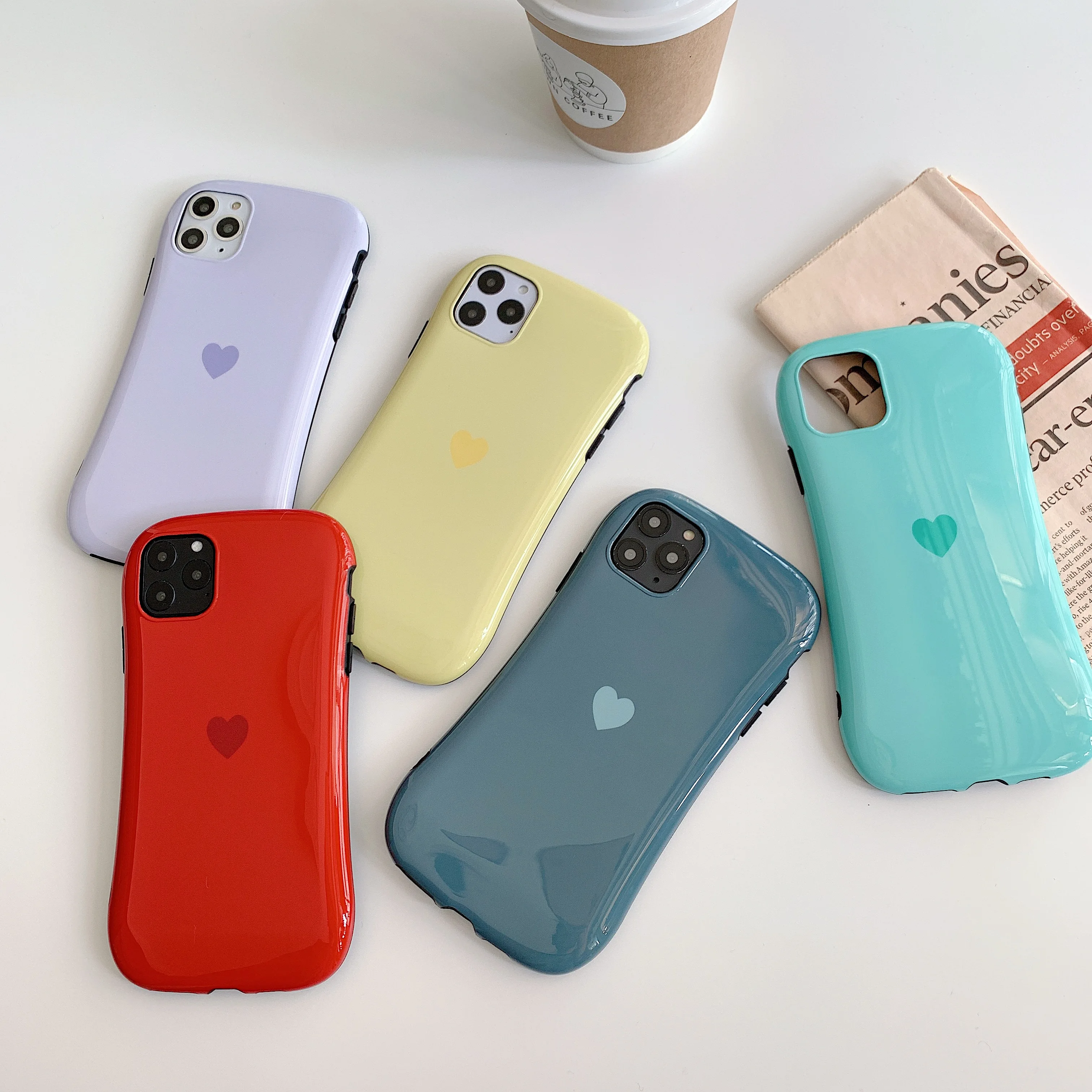 

ORYKSZ Fashion Love heart Pattern Silicon Phone Case For iphone 11 Pro Max Cases For iPhone 6 6s 7 8 Plus X XR XS Max Soft Cover