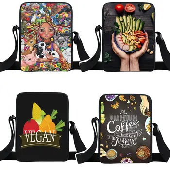 

Kawaii Vegan Do Not Eat Animal Mini Messenger Bag Women Handbag Teenager Girls Small Shoulder Bag Female Totes Kids Cross Bags