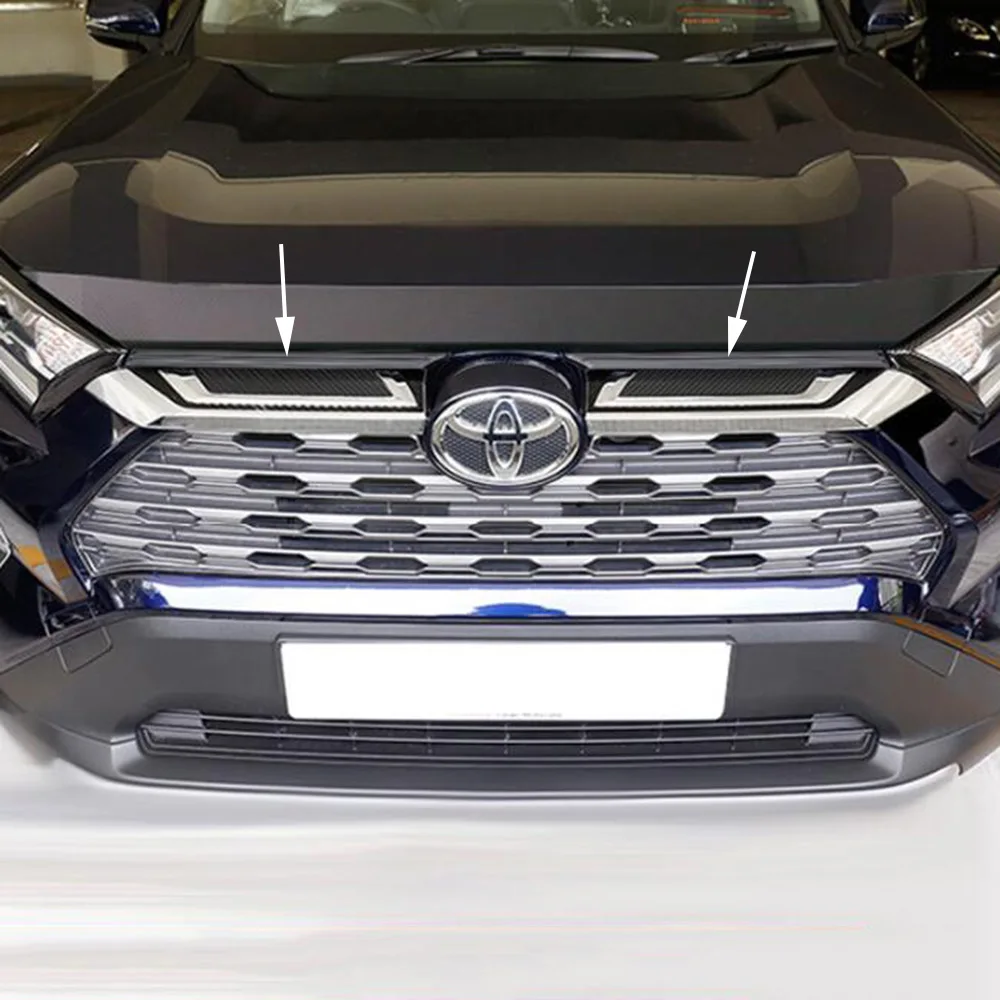 Хромированная передняя решетка отделка гарнир Крышка для TOYOTA RAV4 аксессуары для стайлинга автомобилей