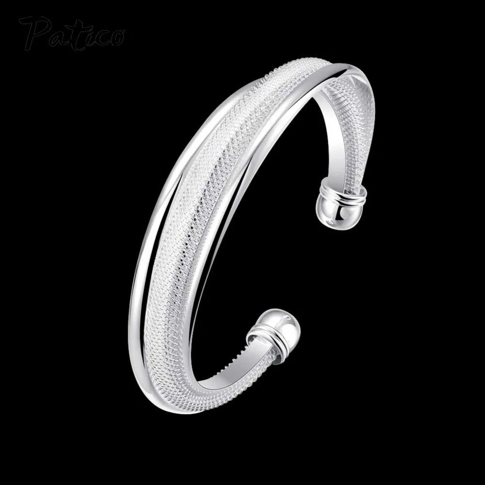 Multi Twisted Cable Wire 925 Sterling Silver Open Bracciali Donna Lovers Gift Luxury Brand Jewelry Braccialetto Dell'Amicizia