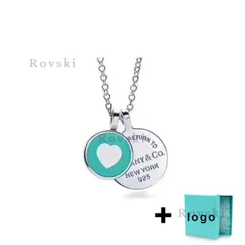 

XL TFX Rllen Sterling Silver Ring Blue Heart Lettering Necklace is perfect for ladies party jewelry wholesale free shipping.