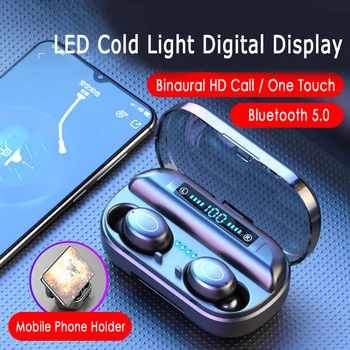 

V9 TWS Wireless Bluetooth 5.0 Headphones Earphone Headset Mini Earbuds Stereo Earphone 1200mAh LED Power Display Charging Box