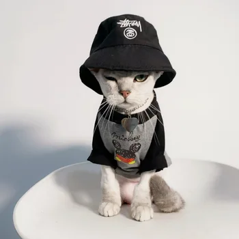 

Summer new pet raglan sleeves T-shirt cat anti-hair loss clothes summer Bomei Teddy dog sunscreen small Dog Clothes