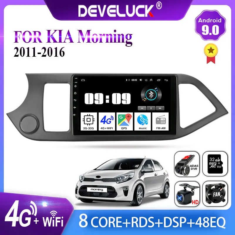 Автомагнитола 2 Din на Android 10 мультимедийный видеоплеер с GPS навигацией для KIA PICANTO Morning 2011 2012 2013 2014 2Din стерео