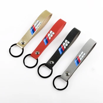 

Car Styling Metal+Leather Car Keychain Key Chain Car Interior For BMW M3 M5 M6 X1 X3 E46 E90 E39 F10 F20 F30 E60 E36 E34 E70 E53