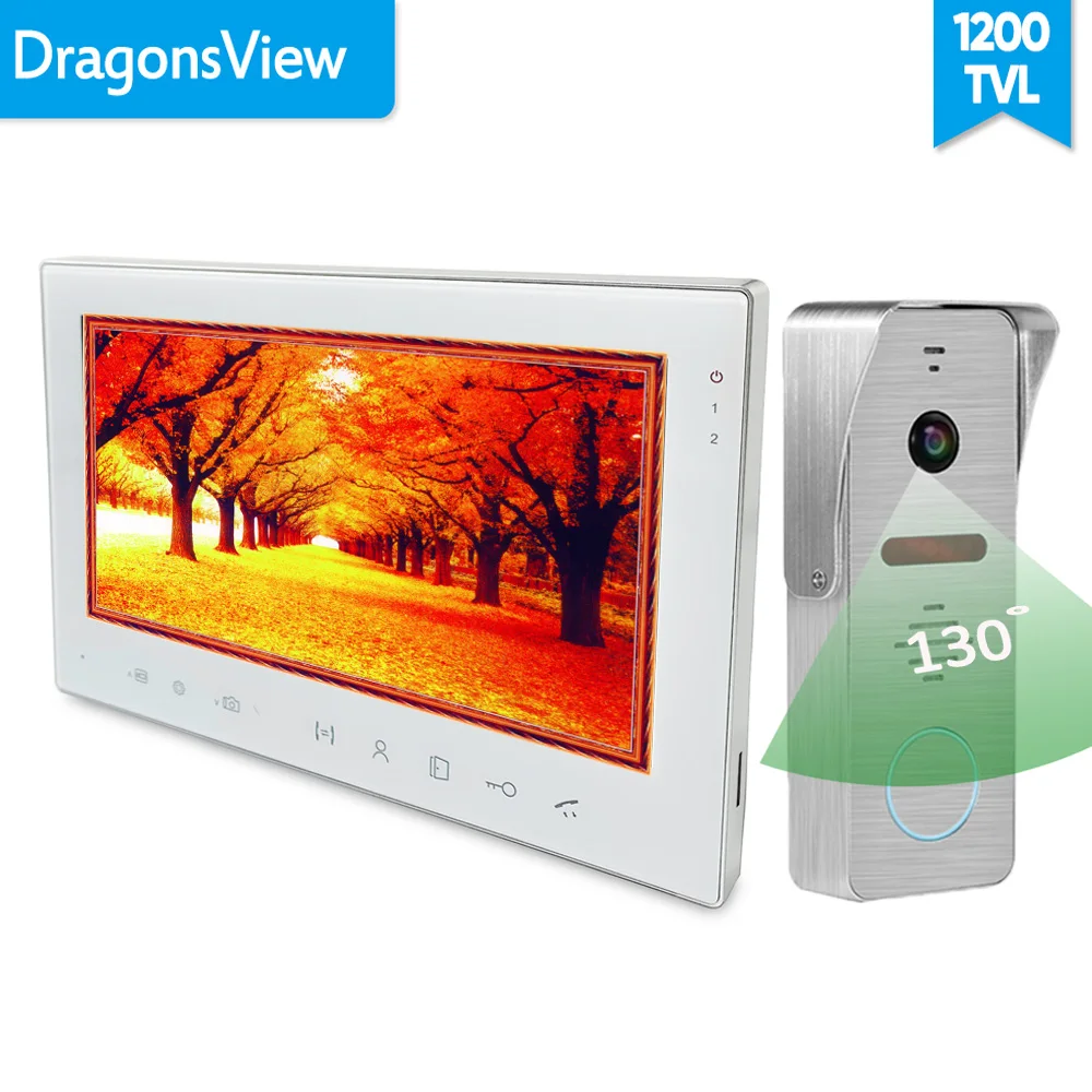 [Широкий формат] Dragonsview 7 дюймов видео домофон Системы с sd-картой видео-дверной звонок для Наборы разблокировать 130 градусов ИК - Цвет: No SD Card