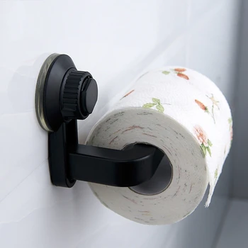 

Kitchen Bathroom Toilet Paper Holder Uper Storage Suction Cup Wall Mount Removable Rack For Placing Rolls or Hanging Towels