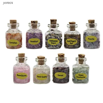 

9 Bottle/Box Natural Imitation Crystal Gemstone Ore Specimen Teaching Material Wishing Drifting Bottle Gravel