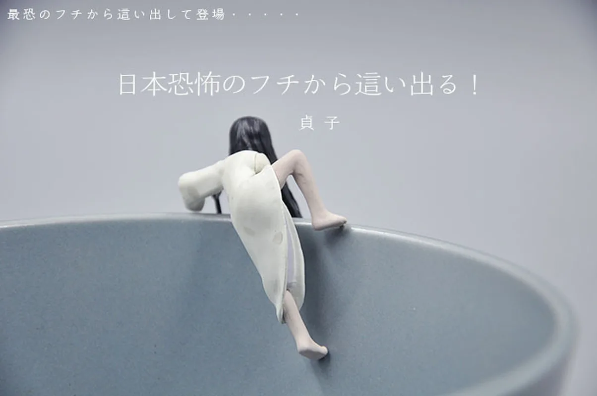 Японские мини капсульные игрушки Sadako Grudge Rim статические Фигурки Spoof для чашки чая