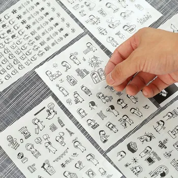 

6 Sheets / Set Of Cute Korean Homemade Manual Penguin Stickers Stationery Decoration DIY Diary Material / Waterproof Stickers