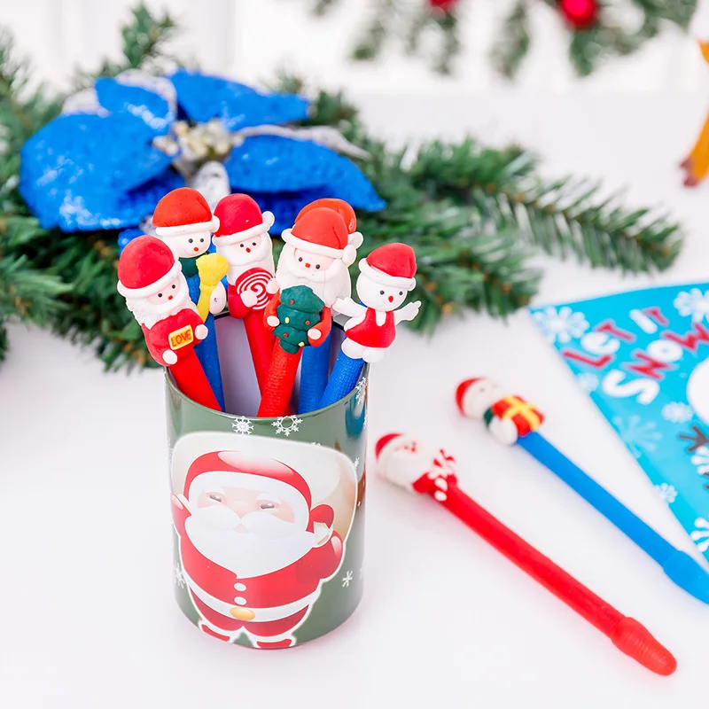 

36PCS Office Stationery Creative Soft Pottery Ballpoint Pen Christmas Gifts Santa Claus Pen Pens for Writing