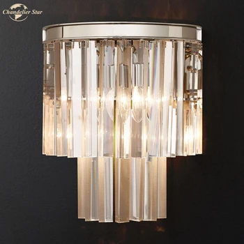 

Modern Crystal LED Wall Lamp for Staircase Corridor Living Room Bathroom Foyer Kitchen Vintage Decoration Nordic Indoor Lights
