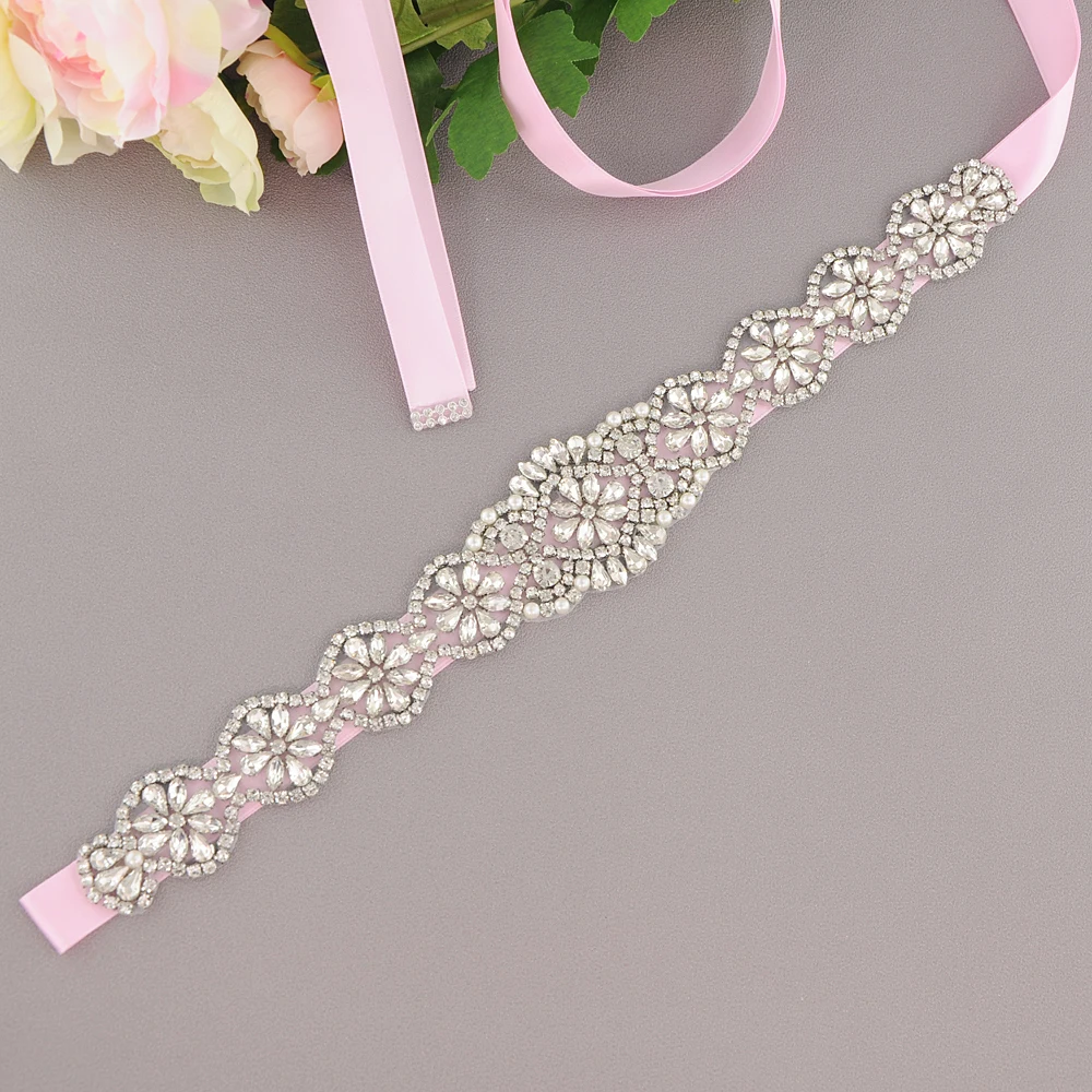 pink S161A свадебные пояса - Цвет: pink