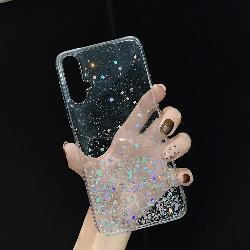 Прозрачный мягкий силиконовый чехол из ТПУ с блестками для huawei P20 P30 mate 10 20 Nova 3i 4 5i Honor 8X9 10 20 Lite Pro V10 V20