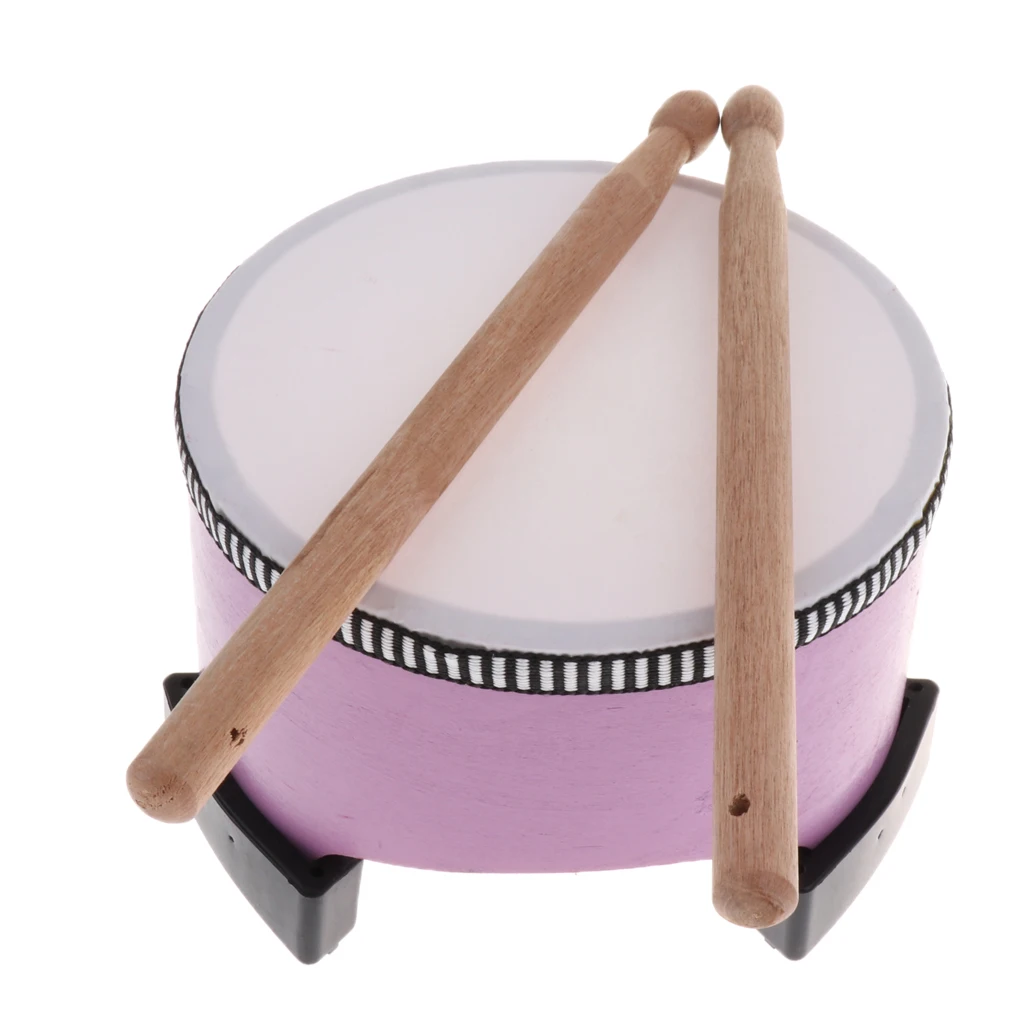 Wooden 6inch Hand Drum with 2Pcs Sticks for Kids Musical Toys Christmas Birthday Gift