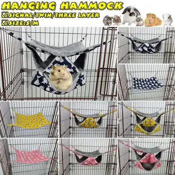 

1Pcs Signal/Double/Three Layer Hamster Hammock Hanging Mesh Sleeping Mat Bed Rat Toys Swing for Small Pet Chinchilla S M
