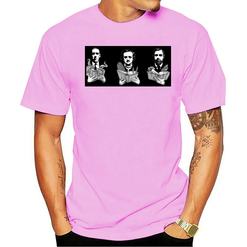 

2020 NEW T Shirt Men Funny Fashion H. P. Lovecraft Edgar Allan Poe Bram Stoker Horror Book Writers Version Women