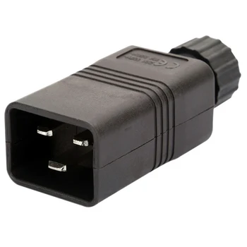 

Black CE Copper IEC C20 UPS PDU APC computer power removable wiring plug 3Pin inline cable industry converter plug 16A 250V