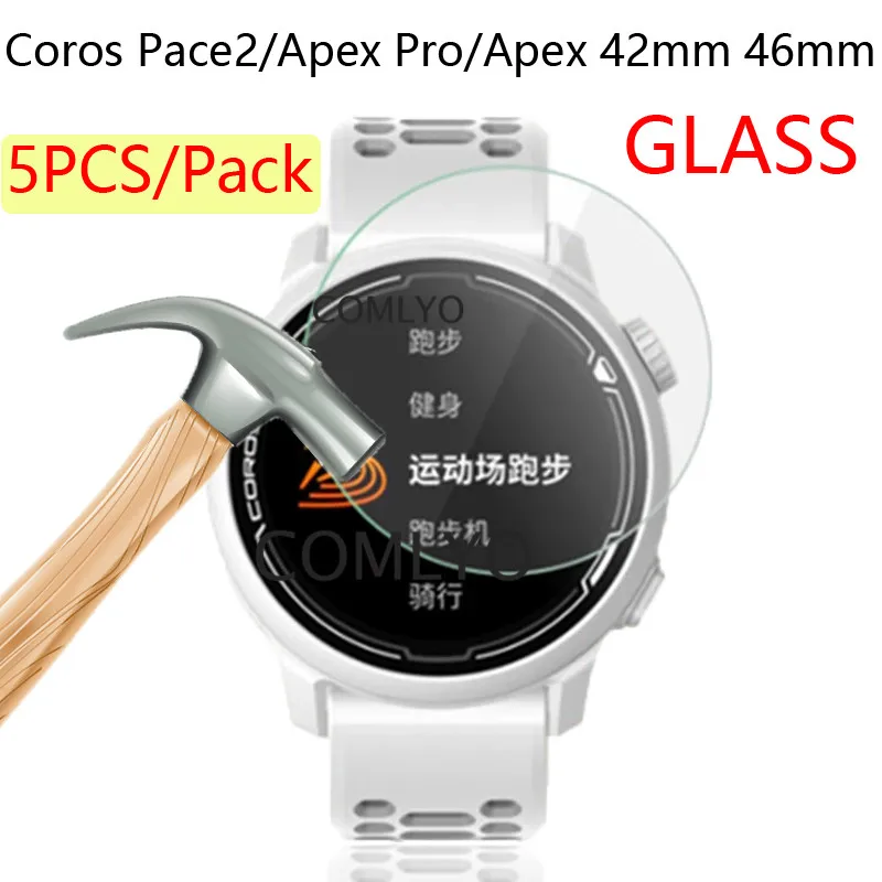 Confezione Da 5 Pezzi Proteggi Schermo In Vetro Temperato Per Coros Pace 2 / Coros Apex 46Mm 42Mm/ Coros Apex Pro Glass 9H Smartwatch Fil