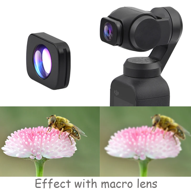 Action Camera Accessories Camera Accessories Handheld Gimbal Accessories 3-in-1 Wide Angle 10X Macro Fisheye Lens Kit for DJI Osmo Pocket/Pocket 2