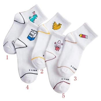 

Womens Unisex Cartoon Crew Socks Cute Cotton Novelty Illustration Funny Casual