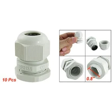 Promotion! 10 Pcs PG13.5 White Plastic Waterproof Connectors Cable Glands