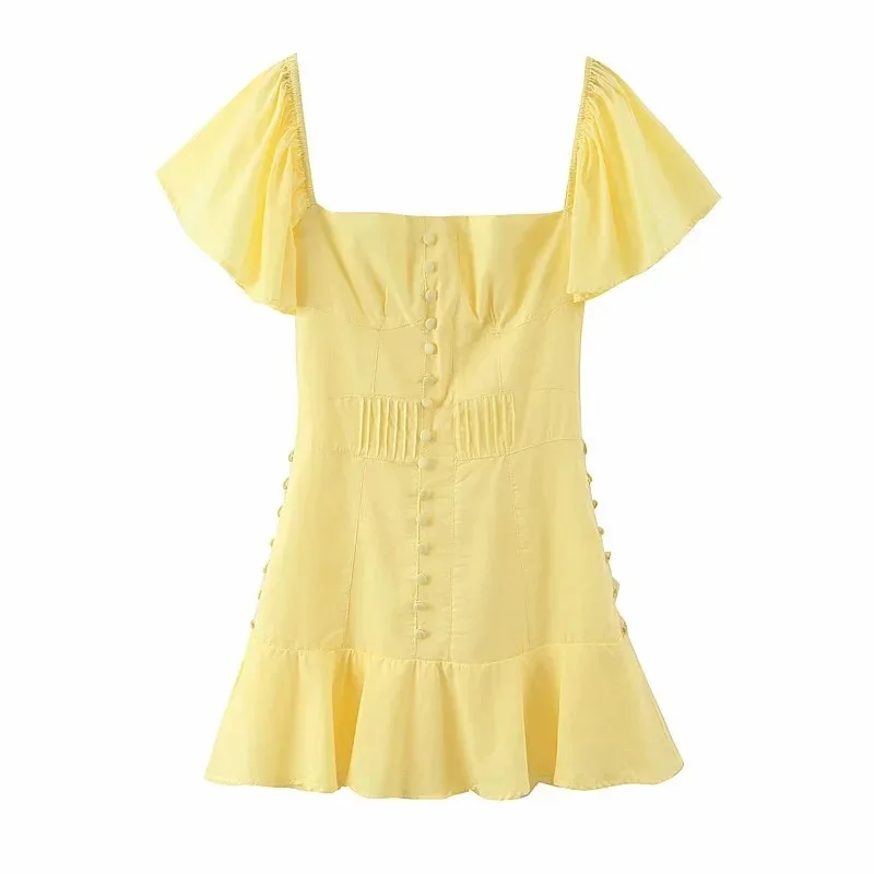 Xia han edition однобортное платье с короткими рукавами для девочек вечерние платья lemon
