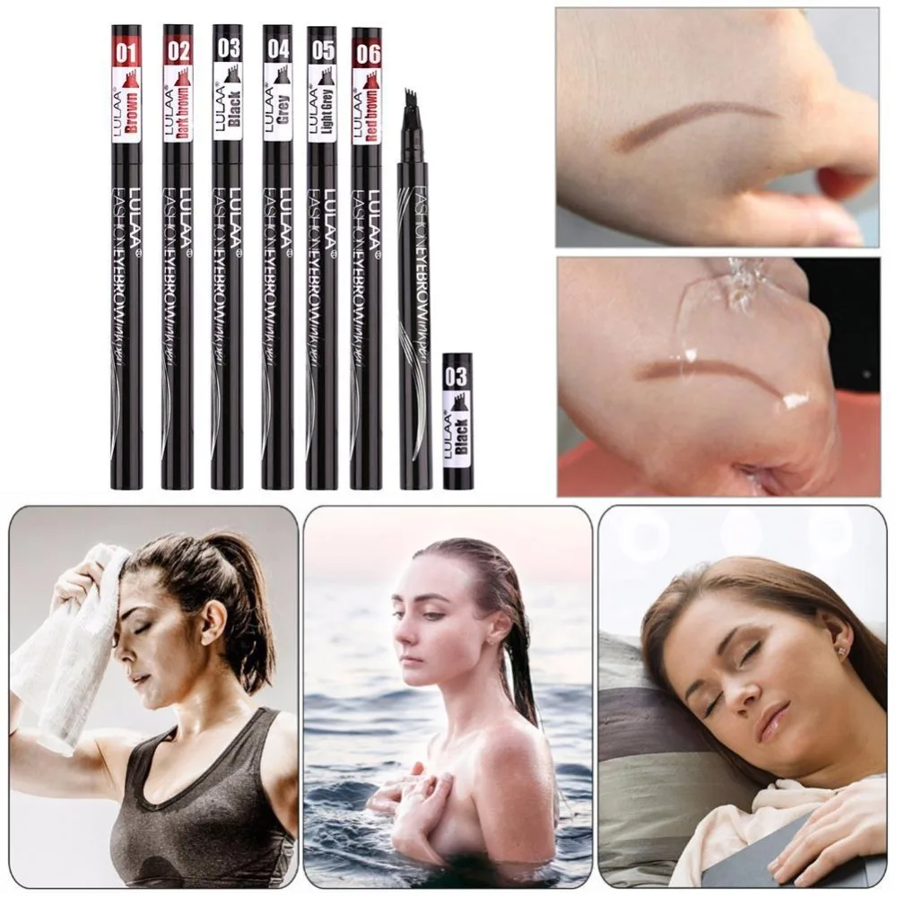 Microblading карандаш для бровей водонепроницаемый вилка кончик бровей Карандаш для татуировки длительный Профессиональный тонкий эскиз жидкий карандаш для бровей