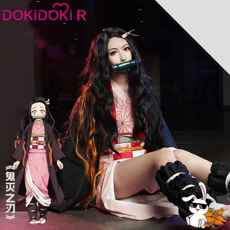 

DokiDoki Anime Demon Slayer: Kimetsu no Yaiba Cosplay Kamado Nezuko Costume Women Kimono Kamado Nezuko Anime Cosplay Costume