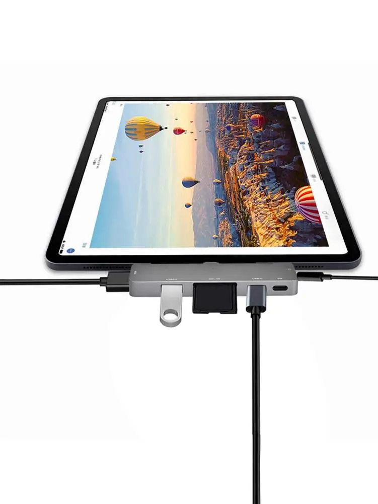 USB C концентратор 7 в 1 USB C адаптер USB 3,0 TF кард-ридер USB C Универсальная док-станция для ноутбука или смартфона