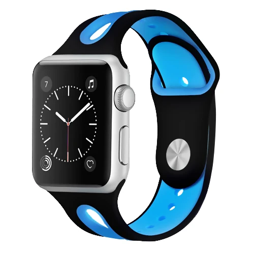 Силиконовый ремешок для apple watch band 44 мм correa pulseira apple watch 38 мм iwatch band 42 мм 40 мм браслет наручный ремешок для часов 5 4 3 - Цвет ремешка: black blue