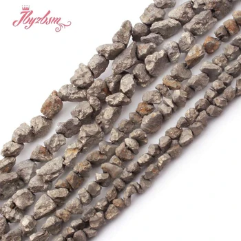 

3-5,4-6,10-15mm Freeform Irregular Shape Pyrite Loose Beads Natural Stone Beads For DIY Necklace Bracelet Jewelry Making Str 15"