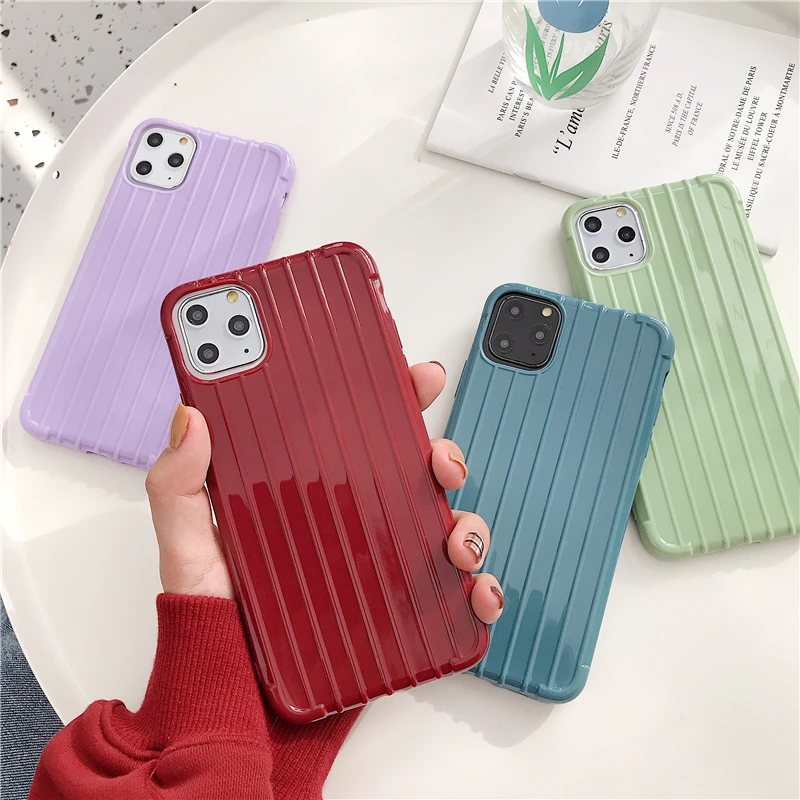 Simple and stylish candy color suitcase holder mobile phone case for iPhone 11 Pro Max XR 3