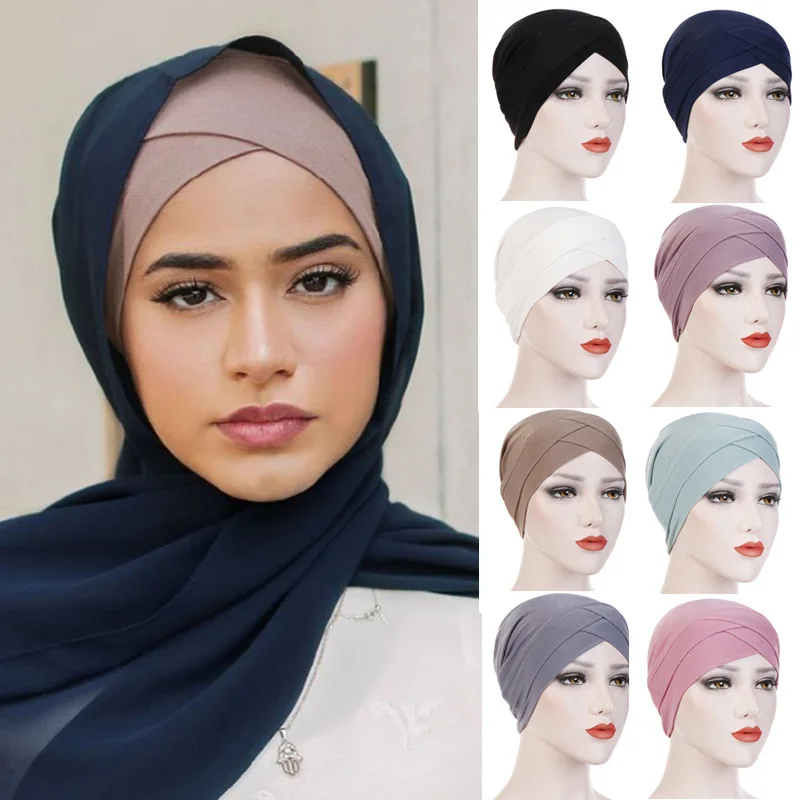 Muslim Women Inner Hijab Caps Stretch 