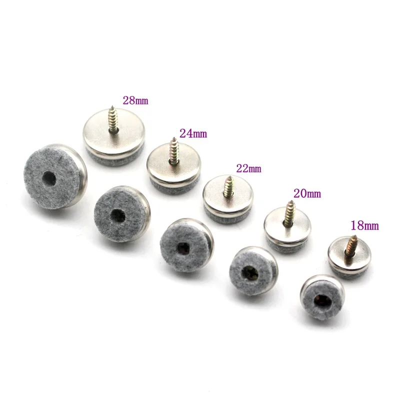 Furniture Felt Glides 18/20/22/24/28mm With Screw For Home Furniture Chair Glider Set Floor Protection Accessories 4
