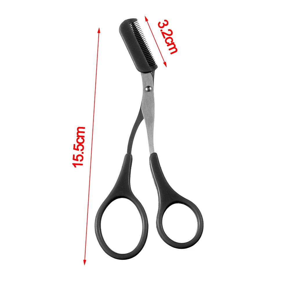 1PC Stainless Steel Eyebrow Trimmer Scissors With Comb Hair Grooming Shaping Shaver Eyelash Hair Clips Remover makeup tools sewing scissors,eyebrow scissors,stainless steel scissors,manicure scissors,facial hair scissors,hair scissors,beauty scissors