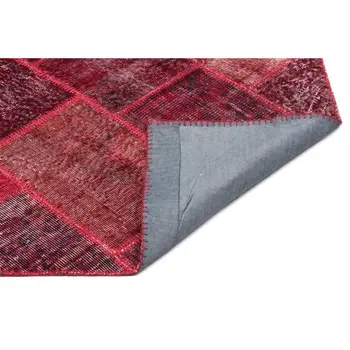 

Handmade Red Vintage Overdyed Patchwork Area Rug 160x230 Cm-5'3''X7'7''