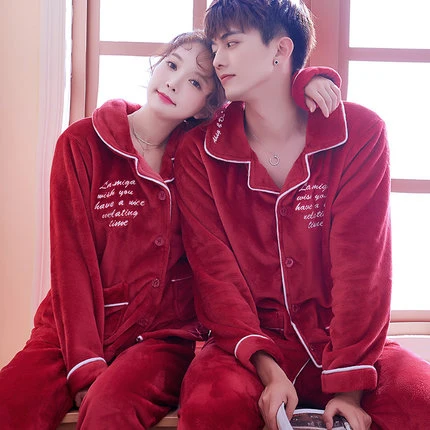 men pajama Зимний фланелевый пижамный комплект для мужчин из 2 предметов, толстый флисовый пижамный комплект для пары, Повседневная Домашняя одежда, пижама Hombre, теплые пижамы для мужчин, XXXL - Цвет: men pajama