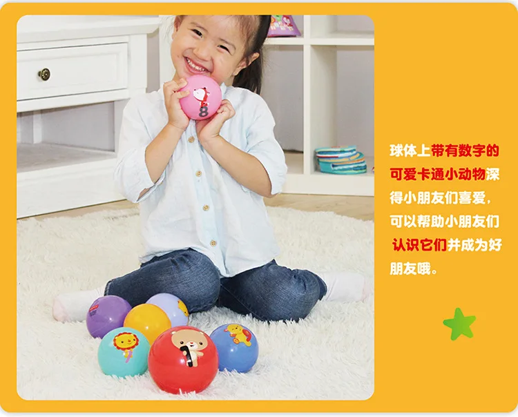 FISHER-PRICE Baby Grasping Ball with Numbers Cognitive Score 3-6-12 Month Baby Training Ball Toy Ball Set