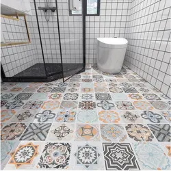 Home Decor Stickers Self-Adhesive Floor Stickers Thick Wear-Resistant Waterproof Bathroom Vinyl Wallpapers Peel And Stick Roll
