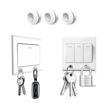

3pcs/set Self Adhesive Sticky Hooks Wall Mounted Strong Magnets Magnetic Keys Holder Racks Organizer Hangers Home Storage