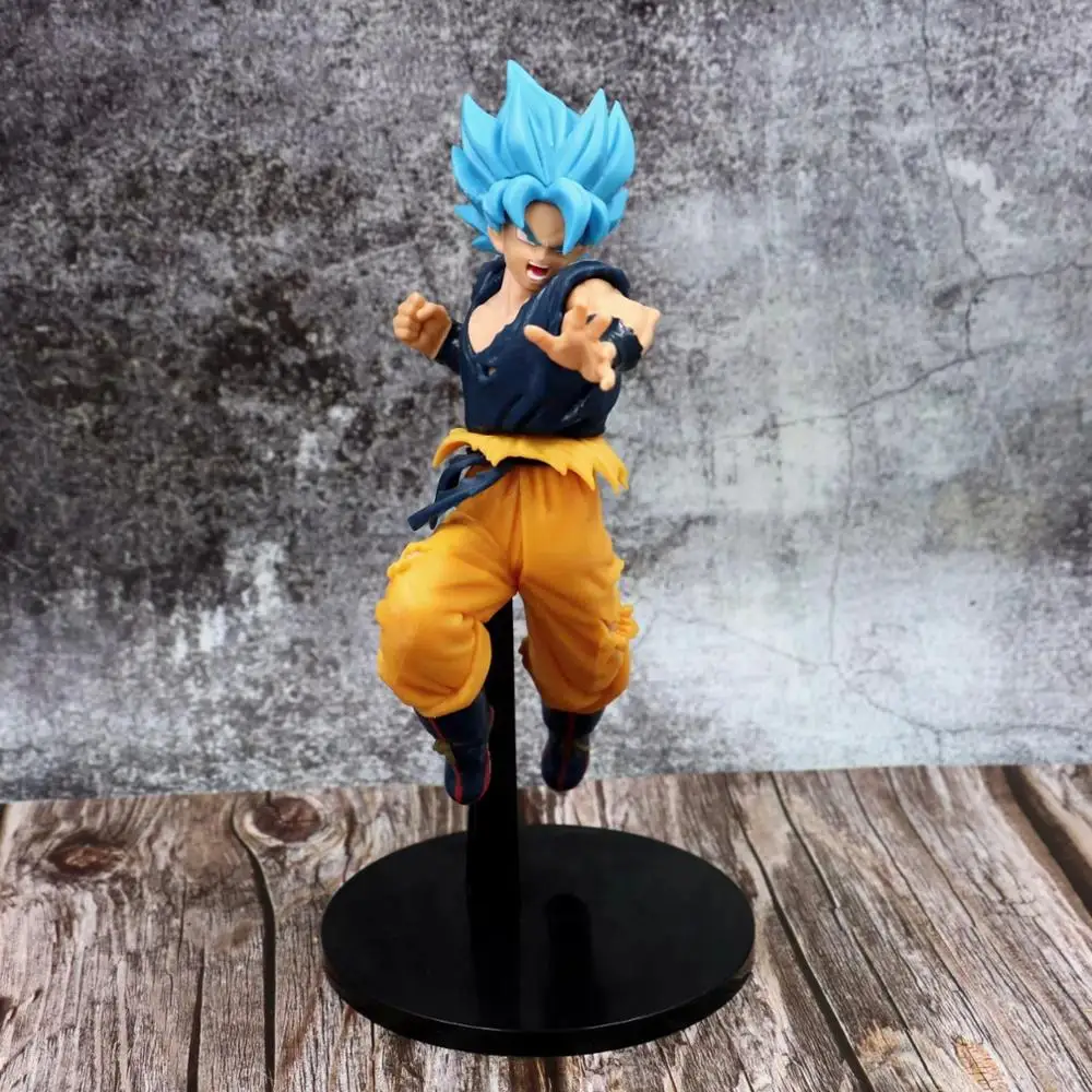 Аниме 23 см Dragon Ball Супер Saiyan God Son Goku синие волосы Ultimate warrior fighting ПВХ фигурка