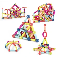 

Kids Magnetic Constructor Block Designer Set Magnet Stick Rod Building Blocks MontDAessori Educational Toys For Children Boy