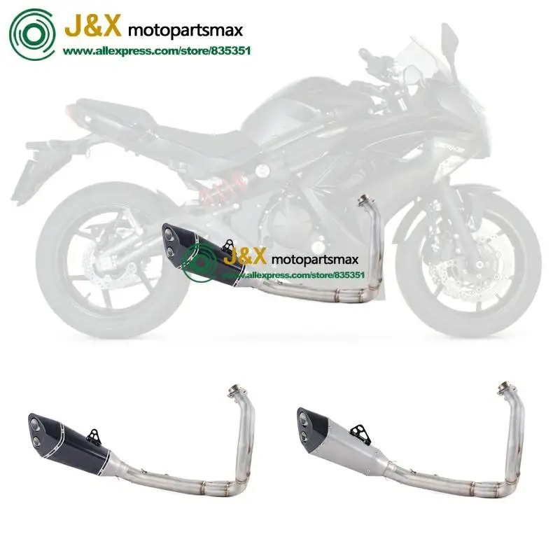 Полная система скольжения на для kawasaki ER6N ER6F NINJA650R 2012- Ninja650 Z650 полный глушитель выхлопной трубы мотоцикла среднего звенья трубы