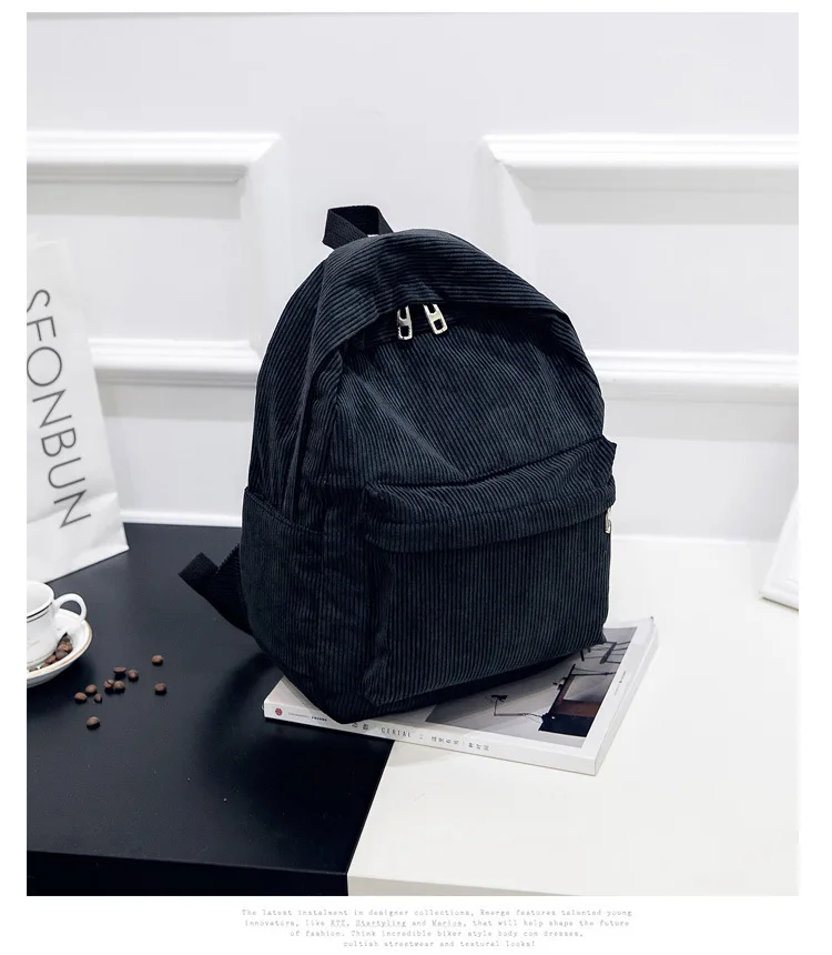 awesome stylish backpacks Corduroy Backpack Fashion Women School Backpack Pure Color Women Backpack Teenger Girl School Bags Female Mochila Bagpack Pack stylish eco friendly backpacks