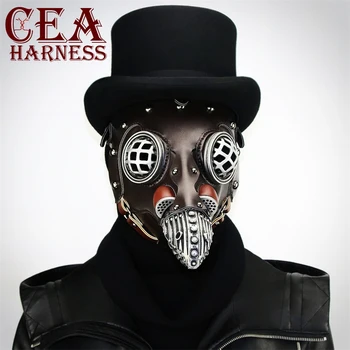 

CEA.HARNESS Steampunk Plague Doctor Mask Beak Doctor Mask Cosplay Fancy Gothic Mask Retro Rock Leather Halloween Accessories