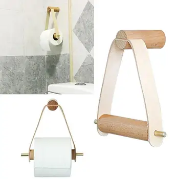 

1pc Nordic Wooden Roll Holder Bathroom Storage Paper Dispenser Towels Toilet Paper Holder Bathroom Accessories Creative