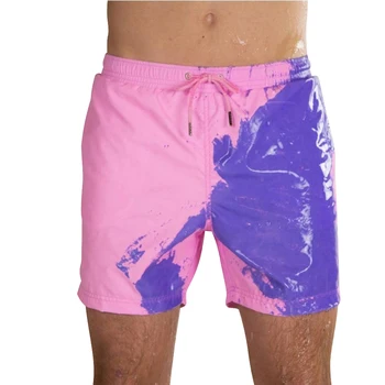 

Magical Change Color Beach Shorts Summer Men Swimming Trunks Swimwear Swimsuit Color Changing Beach Shorts Quick Dry Shorts