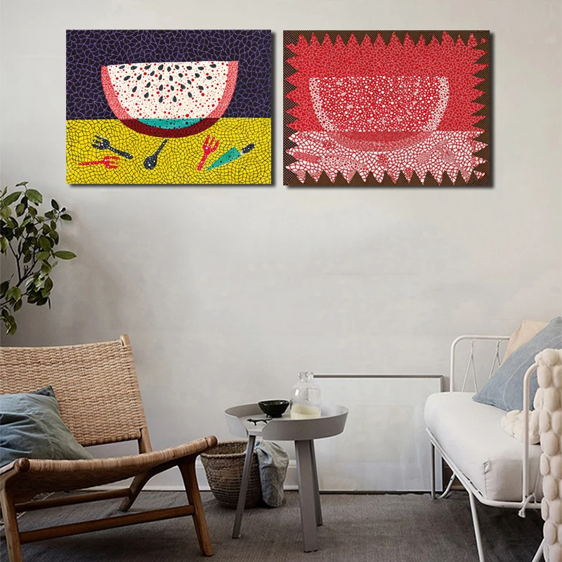 

Yayoies Kusamaor Watermelon Canvas Painting Print Living Room Home Decor Modern Wall Art Oil Painting Poster Pictures Framework